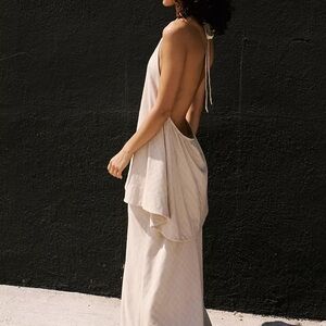 NWT (Sold out online) Free People Wide Leg Halter Tie-Back Neckline Delta Set